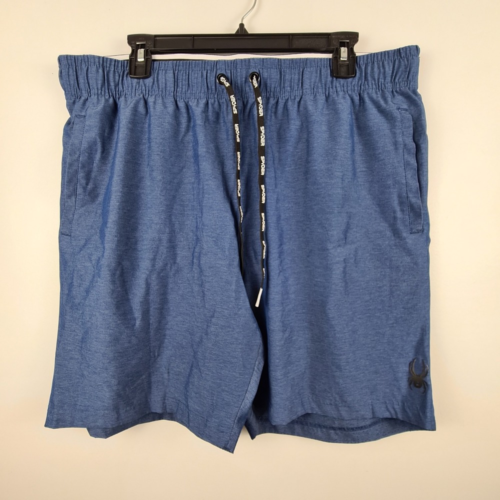 Spyder Active Mens XL Blue Heather ProWEB Performance Training Shorts Breathable